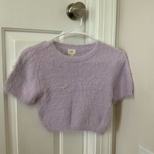 O & O Purple Fur Crop Top (Size:S)